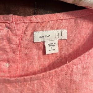 J Jill Love Linen Salmon Color Sleeveless Dress Size L Petite